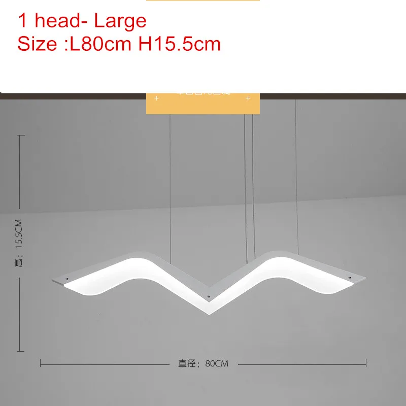 Современный декор DIY Led люстра светильник ing белая Чайка Led люстры подвесной светильник для столовой кухонный светильник - Цвет абажура: 1head large L80cm