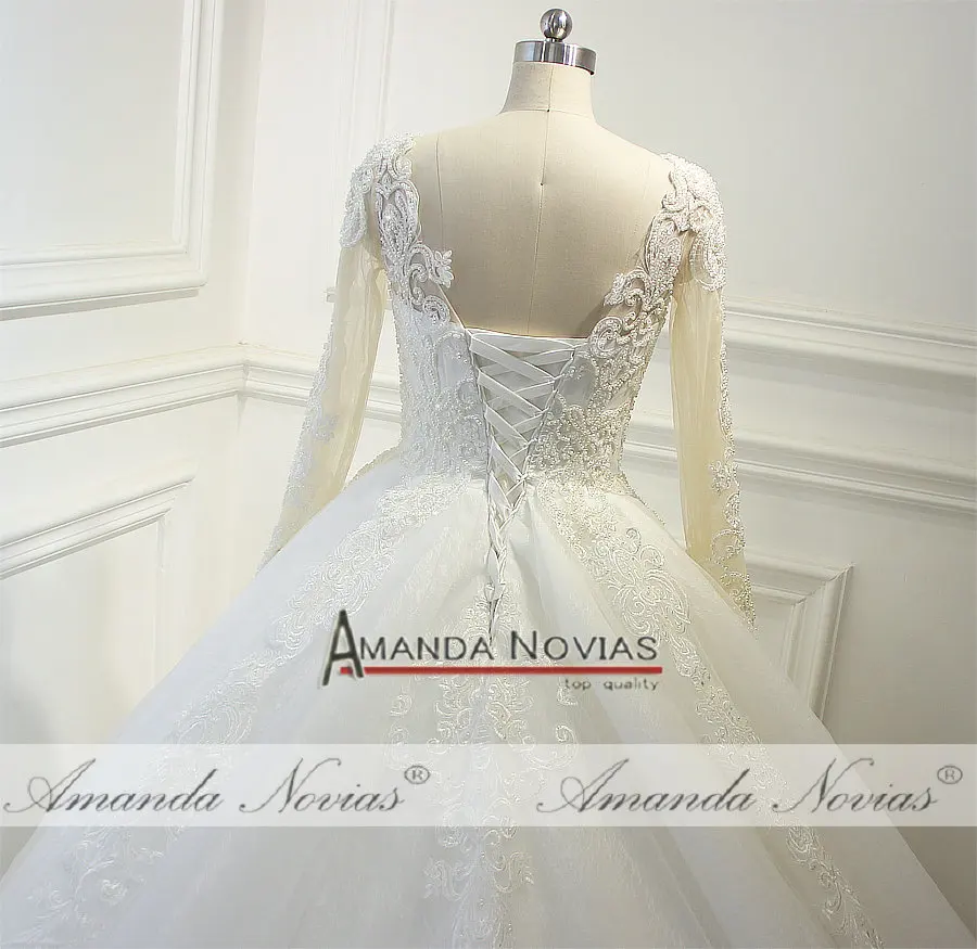 Платье с длинным шлейфом gelinlik 100% высокое качество настоящая работа фото|quality wedding