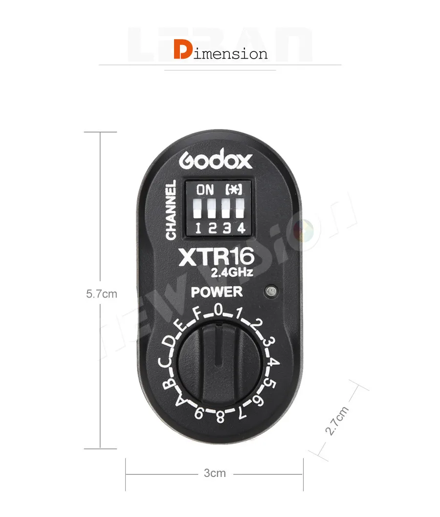 Godox XTR-16 2,4G Беспроводной приемник для X1C X1N XT-16 триггера передатчика AD360, DE, QT, DP, QS, GS, GT серии