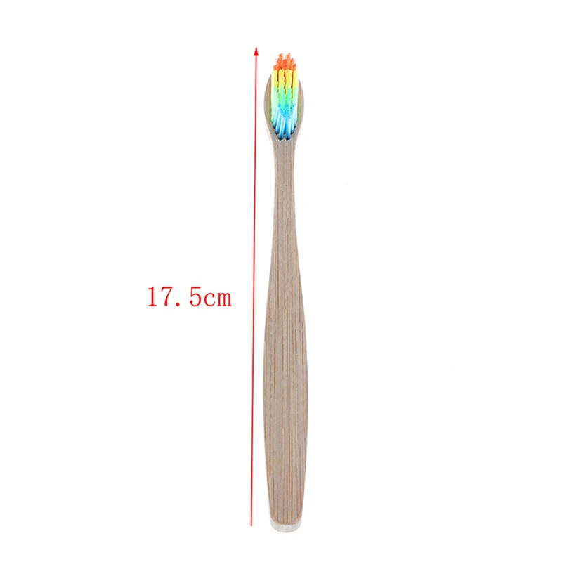 

10PCS Environmentally Wood Toothbrush Novelty Bamboo Tooth Brush Bamboo Fibre Wooden Handle Teeth Whitening Rainbow