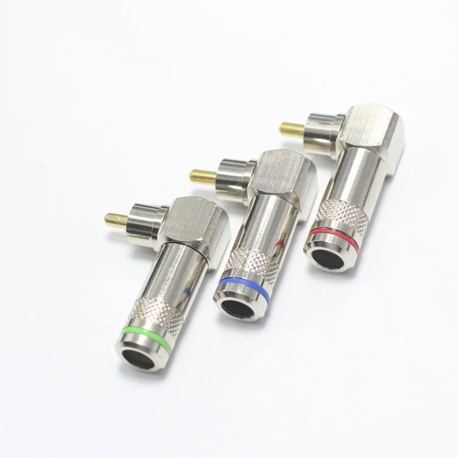 EClyxun 3 шт./лот высококачественный L образный прямоугольный разъем RCA штекер без