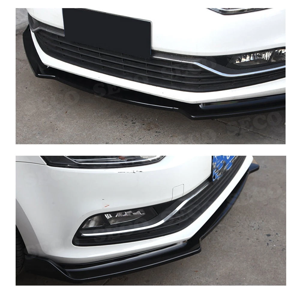 Передние Губы фартуки для Volkswagen VW Polo- не для GTI ABS 3 шт. головной бампер подбородок Лопата защита от столкновений спойлер