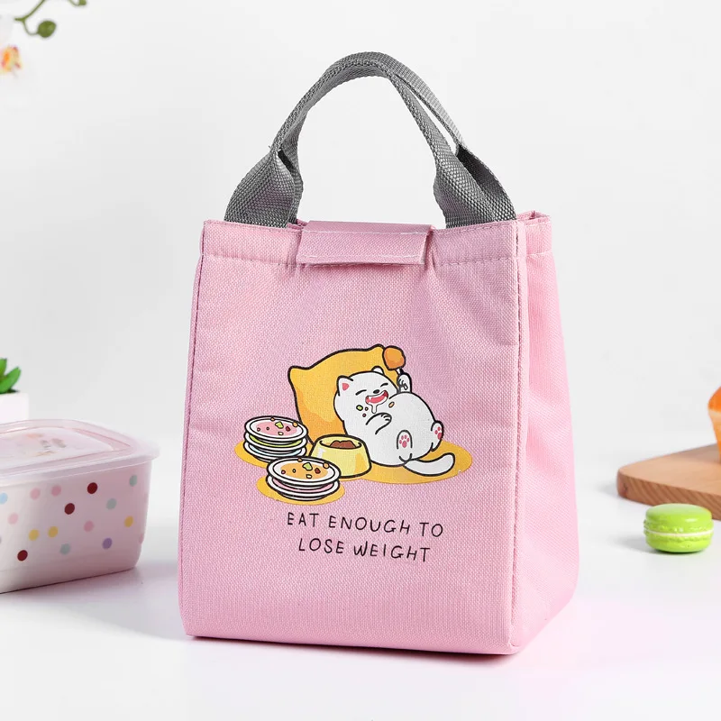 Мультфильм милый кролик сумки для хранения Дети Девочка Kawaii Ланч сумка женская портативная Изолированная коробка-сумка для обеда пикника сумка-холодильник удобный - Цвет: 14
