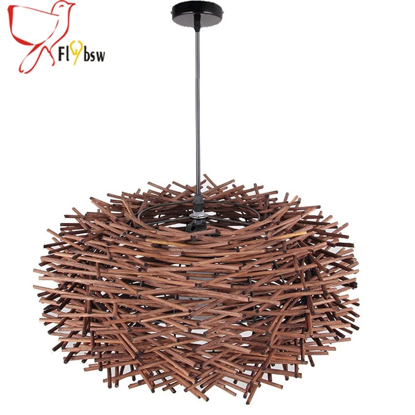 Креативный подвесной светильник из ротанга в скандинавском стиле ручной работы