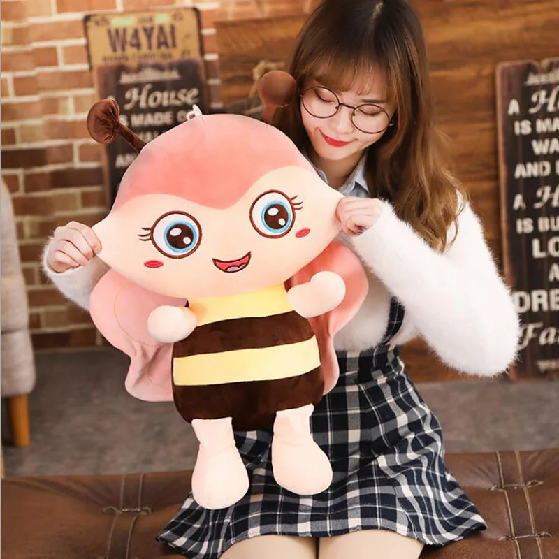 Новинка 30 60 см Kawaii пчела плюшевая игрушка милая мультяшная с крыльями мягкие