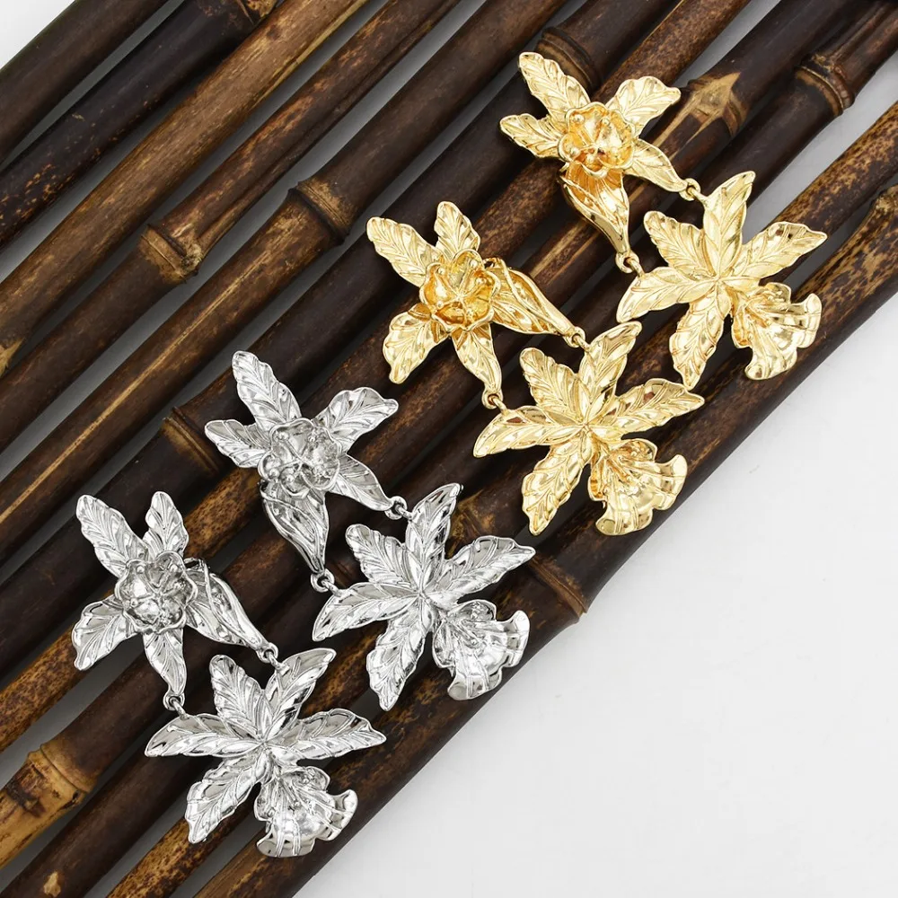 Корейские модные золотые серьги 2 цвета большие уникальные полированные