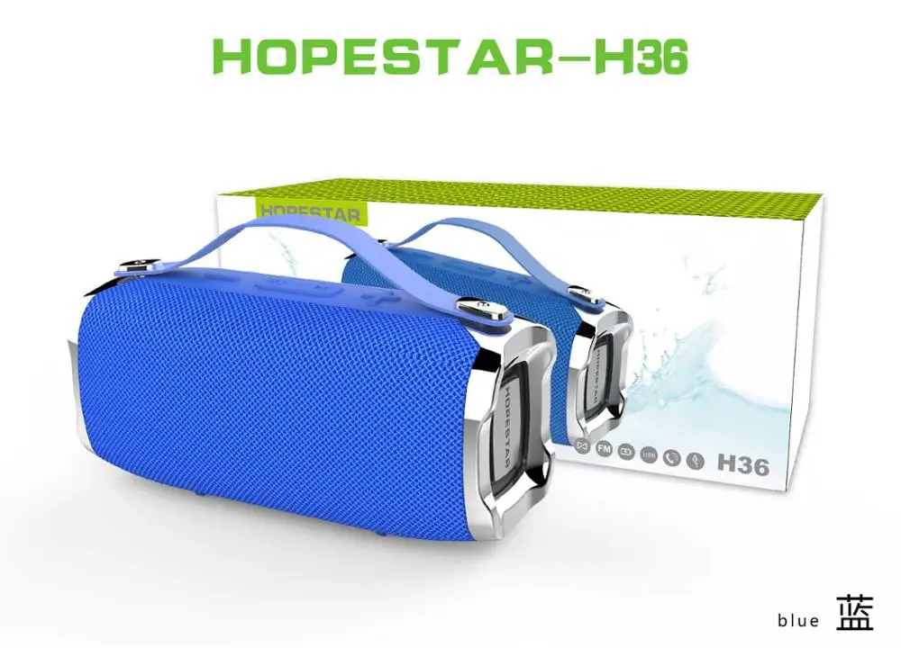 HOPESTAR H36 Мини Bluetooth динамик открытый портативный водонепроницаемый беспроводной маленький громкий динамик HIFI Бас Звук 3D стерео музыка TF - Цвет: blue