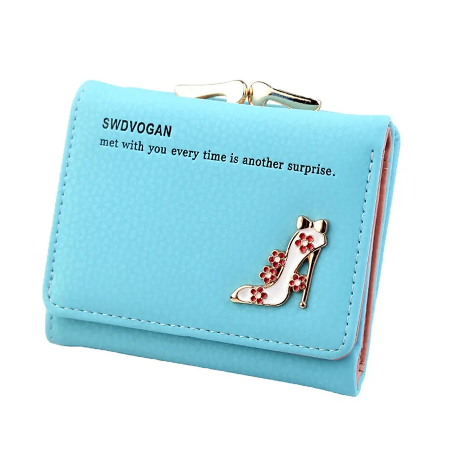 Кошелек для монет женские короткие кошельки на высоком каблуке с узором клатч