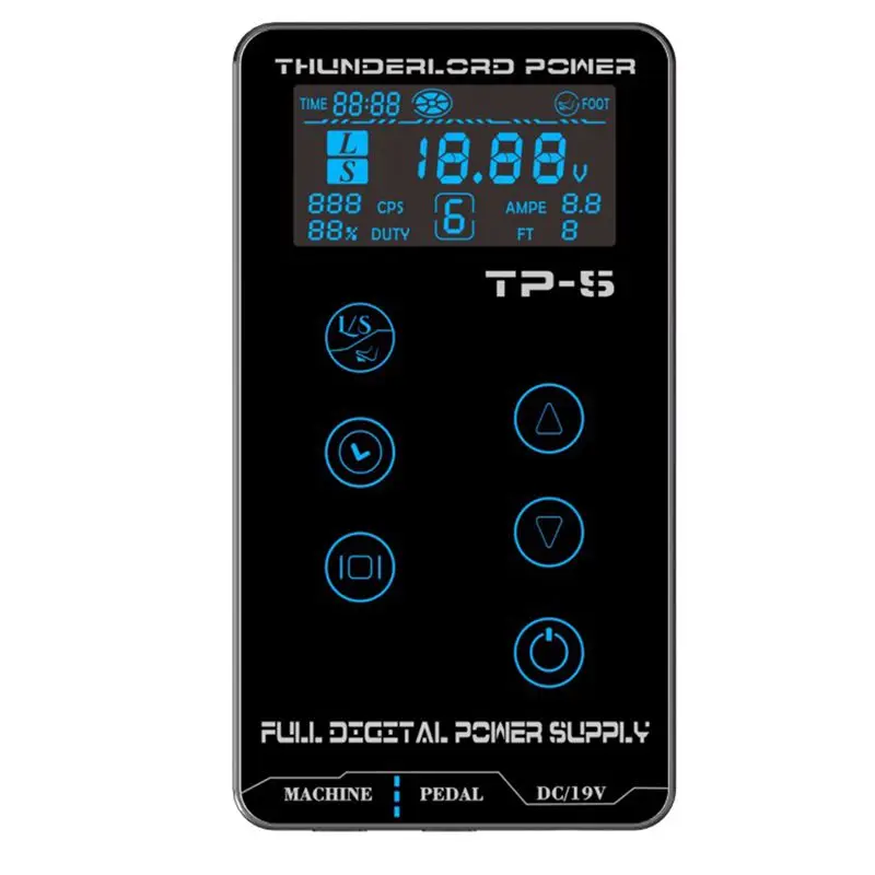 Синий Bfaccia источник питания для татуажа HURRICAN UPGRADE screen TP-5 интеллектуальный цифровой ЖК-дисплей для макияжа Двойной источник питания для татуажа - Цвет: Синий