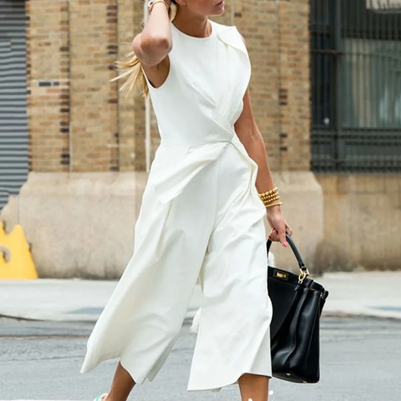 LANMREM 2020 летний высококачественный Женский комбинезон без рукавов с высокой