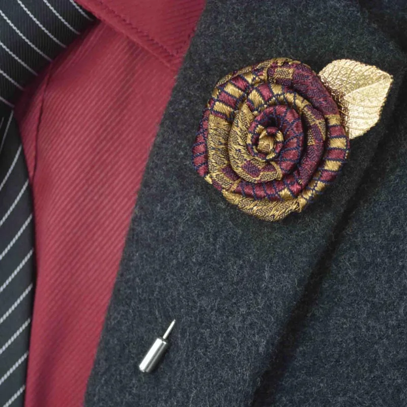 UALGL модные ткани ручной работы лацкан цветок броши для Для мужчин Свадебный