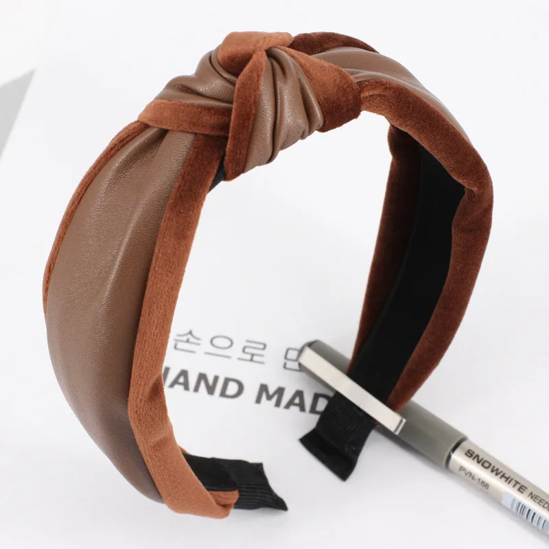 3 шт./лот бархат кусочков кожи узлом Ретро повязки для Для женщин два тона девушки