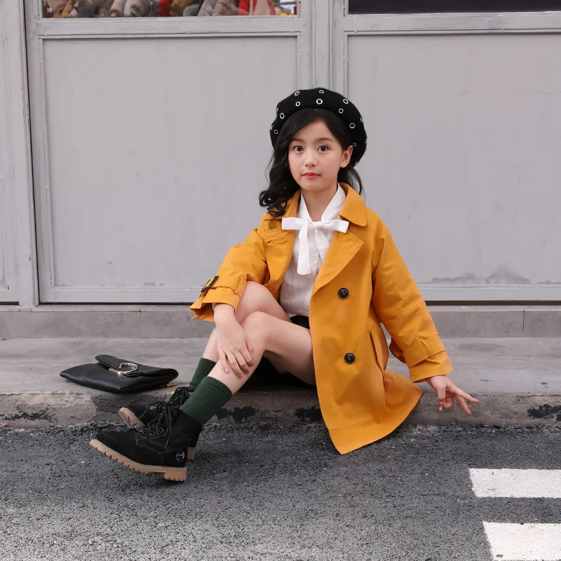 Плащ одежда для девочек 2018 Новый Модный ветровка осенняя школьная детей