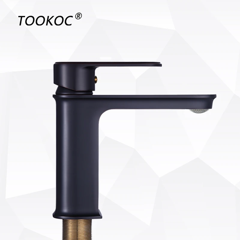 TOOKOC раковина черные краны одной ручкой холодной и горячей смесителя Ванная