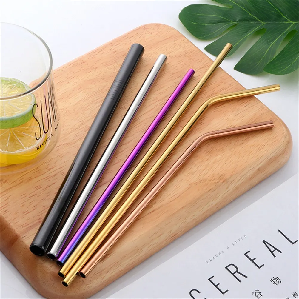 4 шт./компл. питьевые соломинки из нержавеющей стали многоразовые Красочные
