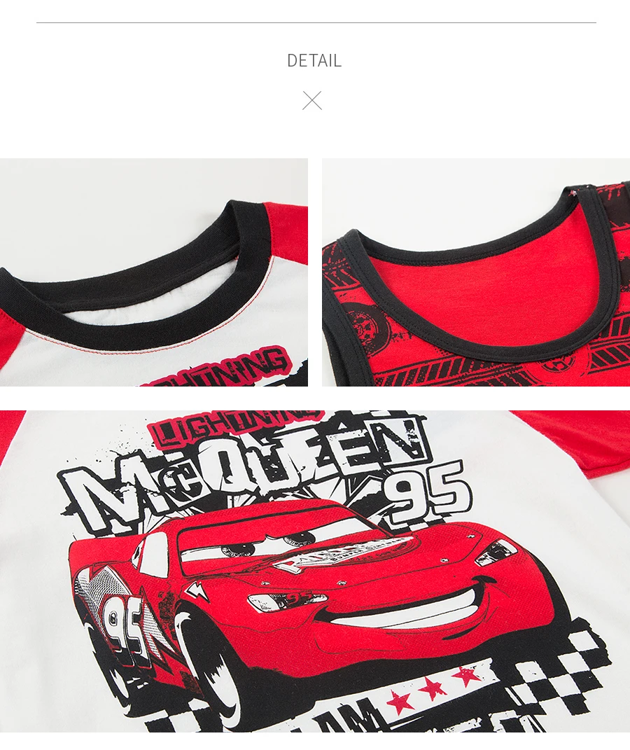 THREEGUN X disney Cars/детский пижамный комплект для мальчиков, комплект из 3 предметов, пижама для маленьких мальчиков хлопковая одежда для сна одежда для отдыха с героями мультфильмов для подростков