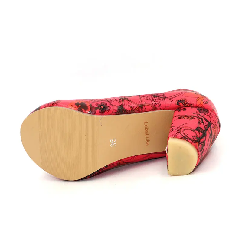 Tuyoki женские Обувь на высоких каблуках туфли с цветочным принтом высоком каблуке