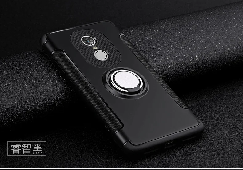 black Для xiaomi redmi Note 4 4X чехол из жесткого поликарбоната+ силиконовый гибридный защитный чехол-накладка с кольцом-подставкой для xiaomi redmi 4x - Цвет: black