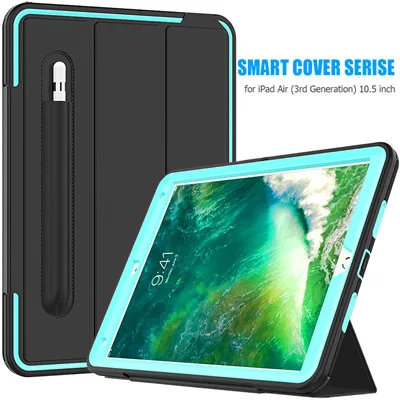 Sky Blue Для iPad Air 3 10,5 чехол Funda модель A2152 карандаш держатель для iPad Pro 10,5 дюймов сверхмощный противоударный полный защитный чехол - Цвет: Sky Blue