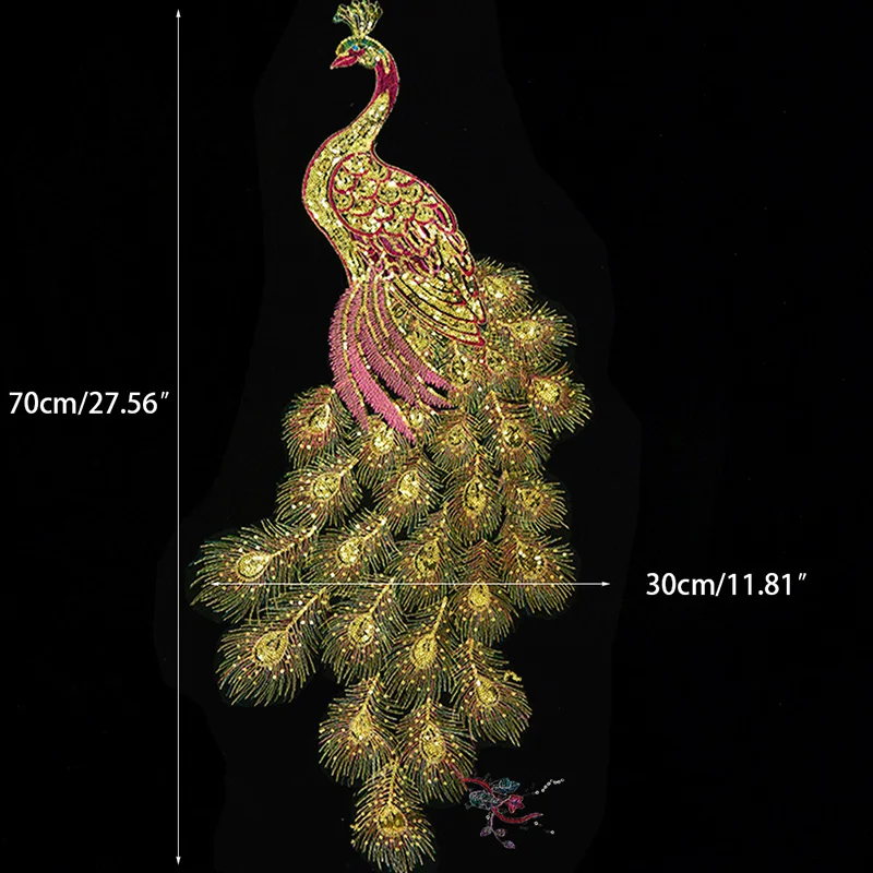 Вышитые блестки сделай сам с павлиньими цветами нашивки для одежды аппликация