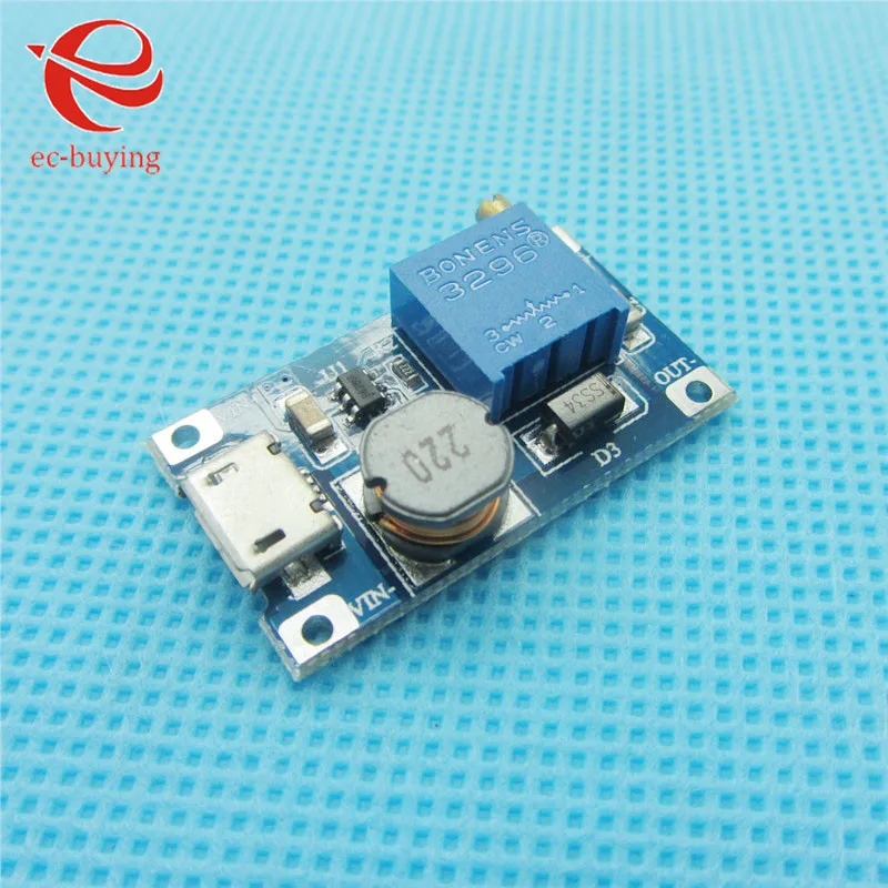 Регулируемый Модуль Boost 2 А Повышающий а с MICRO USB в 24 В до 5 9 12 28 MT3608 LM2577|Интегральные