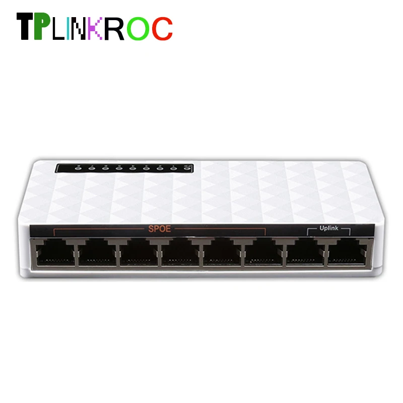 

Newly 8 Ports 10/100 Mbps POE Network Switch Ethernet Desktop Smart Switch Support 5-60V Power Supply SPOE Switch Plug and Play