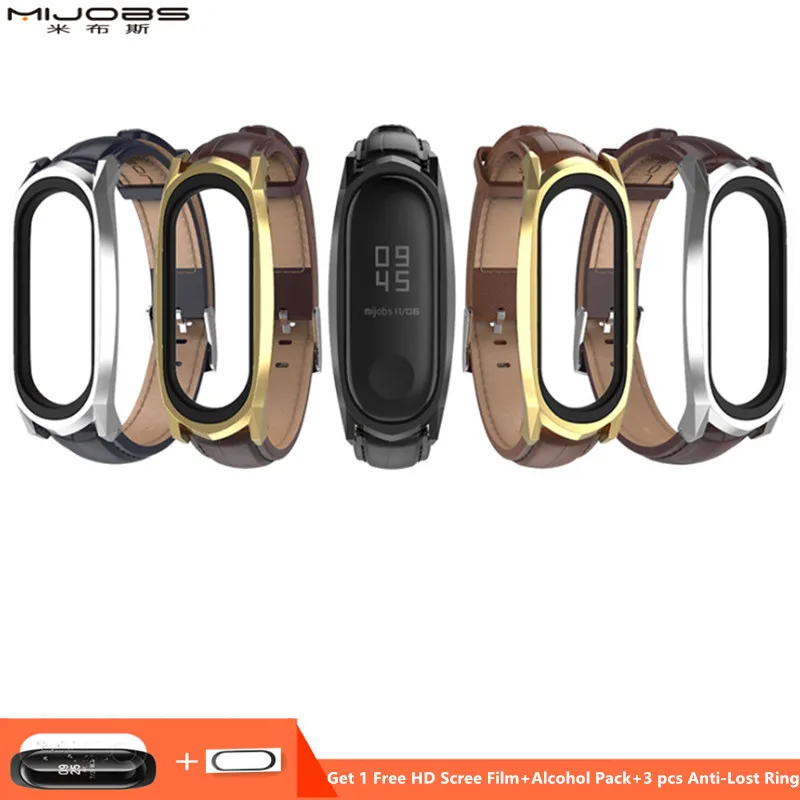 Ремешок Mijobs GT из натуральной кожи для умных часов miband 3 аксессуары смарт Miband