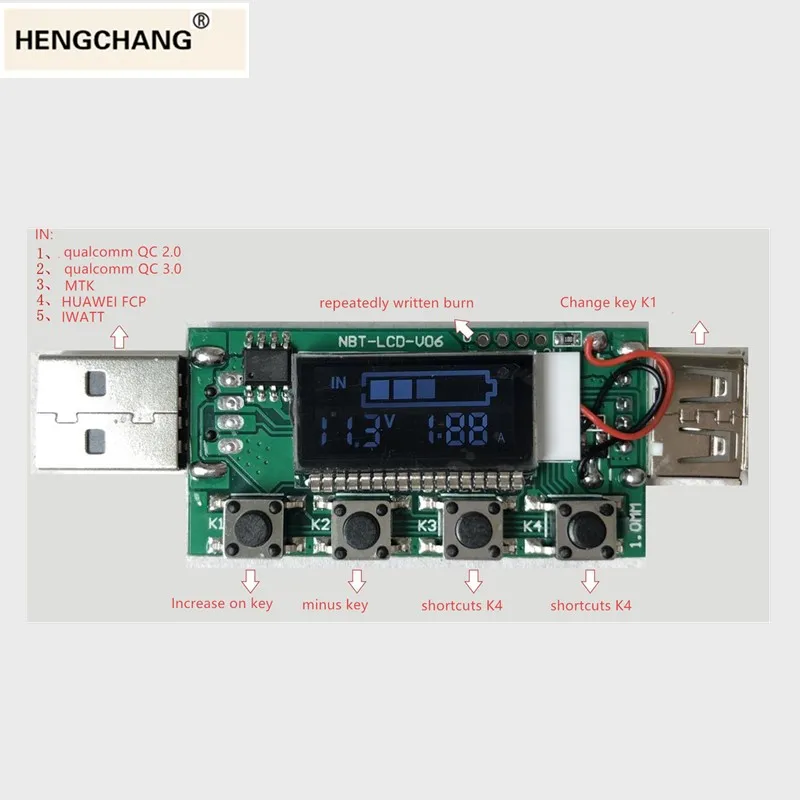 QC2.0 QC3.0 Decoy MTK FCP тестовая плата Быстрая зарядка старение пластины детектор USB Напряжение Ток Тестер электрический
