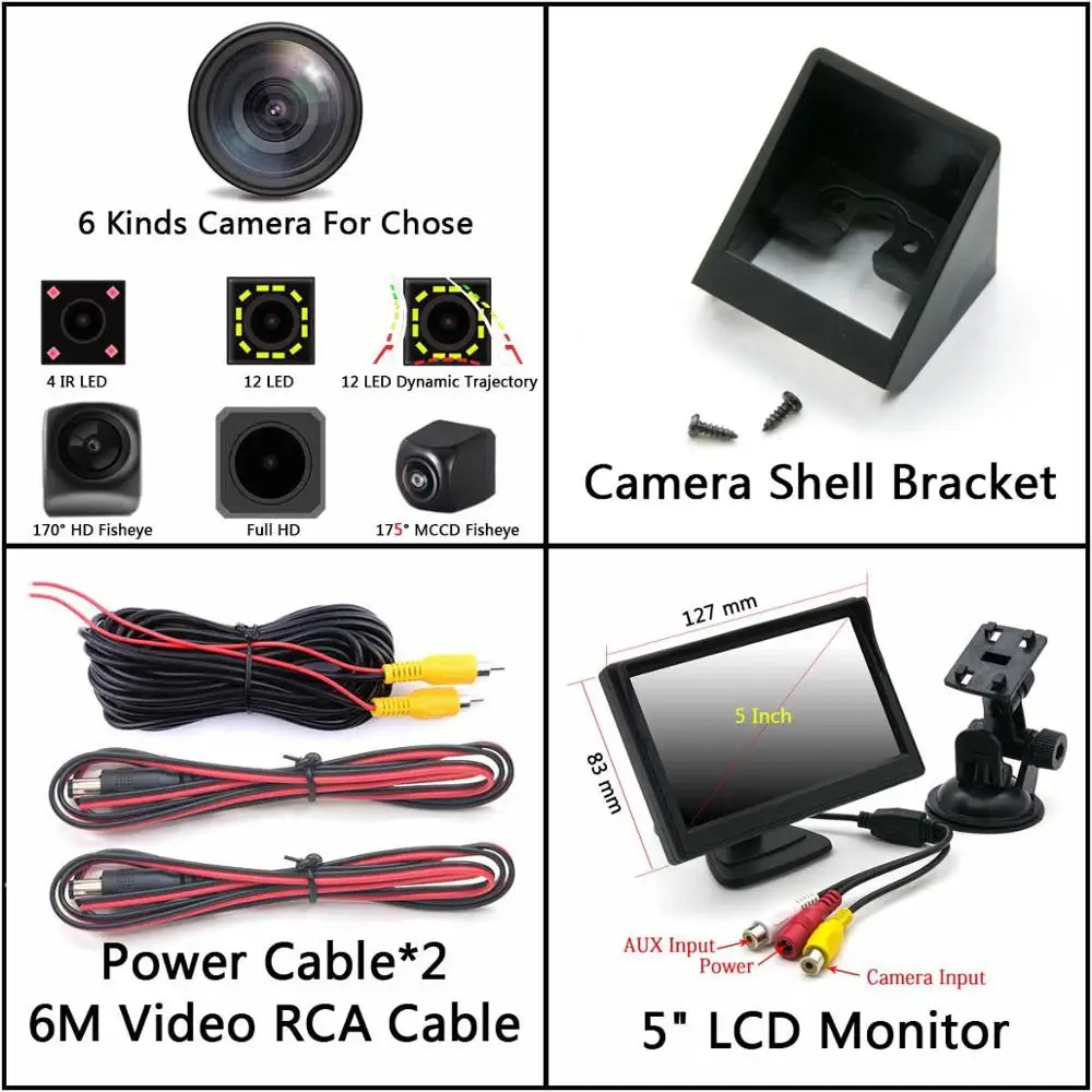 Camera 5 inch LCD 175 градусов 1080P рыбий глаз задний вид автомобиля камера для Ssangyong SsangYong Ssang Yong Actyon Korando автомобильный монитор - Название цвета: Camera 5 inch LCD