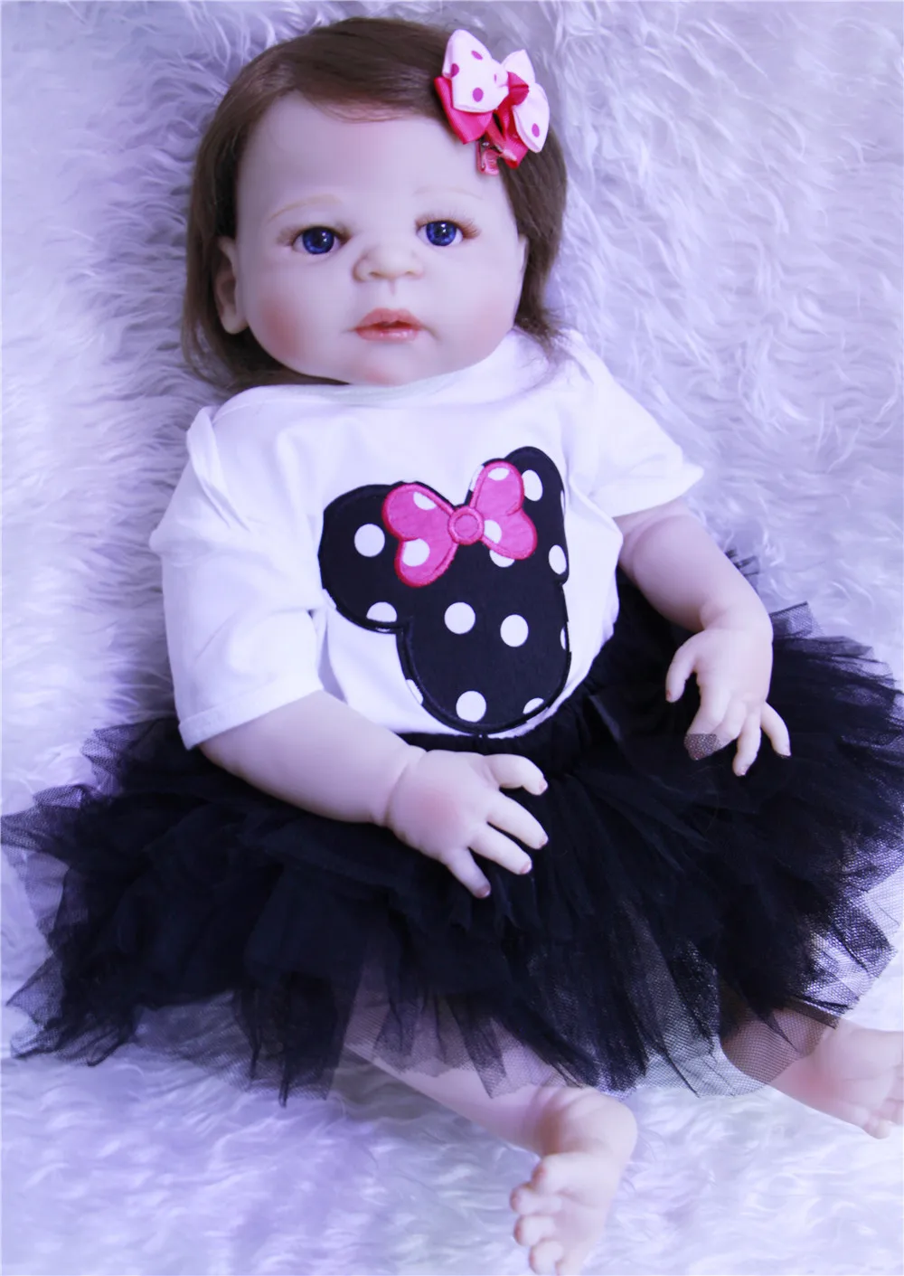 23' Детская кукла реборн bonecas полное тело силиконовые Reborn Baby для детей подарок