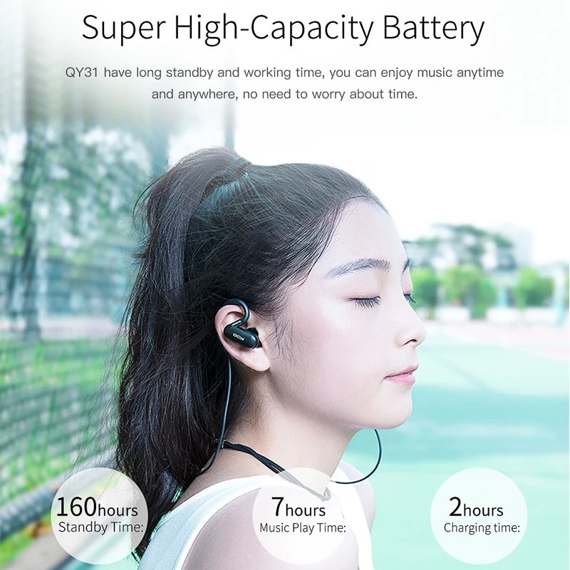 QCY QY31 Bluetooth 4 1 наушники беспроводные IPX4 Спортивная гарнитура с защитой от пота