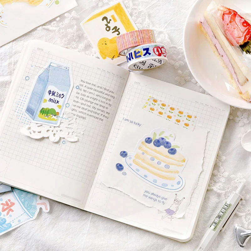 30 листов милый напиток Липкие заметки каваи торт блокноты для записей творческие