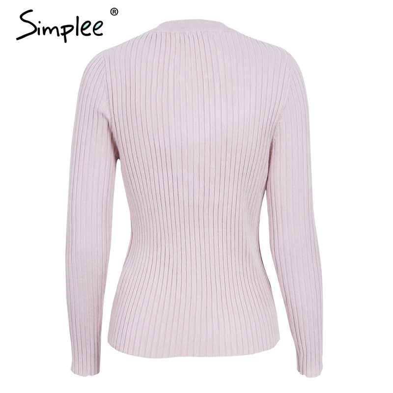Женский вязаный свитер Simplee с круглым вырезом пуловер завязкой повседневный