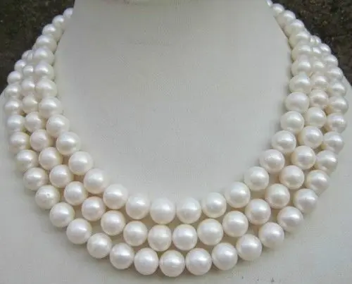 9-10MM NATURAL PERFECT SOUTH SEA WHITE PEARL NECKLACE 14K CLASP 50 inch | Украшения и аксессуары