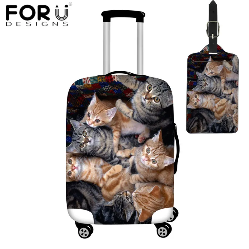 Защитные Чехлы FORUDESIGNS для багажа с милым 3D рисунком кота селфи водонепроницаемый