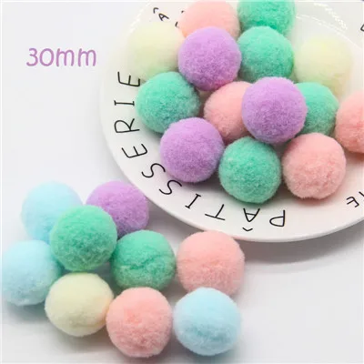 30mmwarmcolor 20pcs Мини Помпона смешанный Мягкий круглый Pompones шарики Пышная юбка с помпонами для малышей DIY одежды ручной работы рукоделия 8/10/15/20/25/30 мм - Цвет: 30mmwarmcolor 20pcs