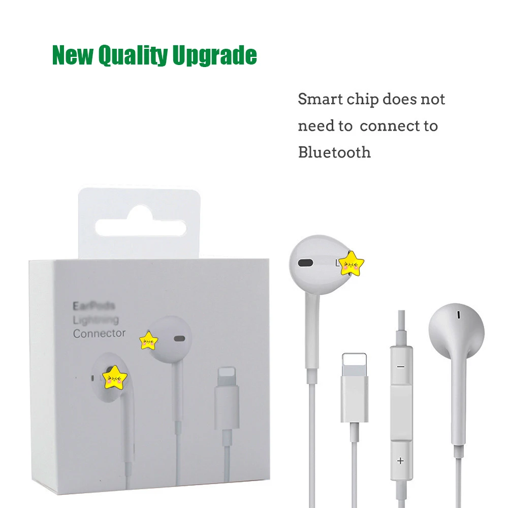 Для Lightning Plug Apple Earpods оригинальные наушники вкладыши для iPhone с микрофоном провод