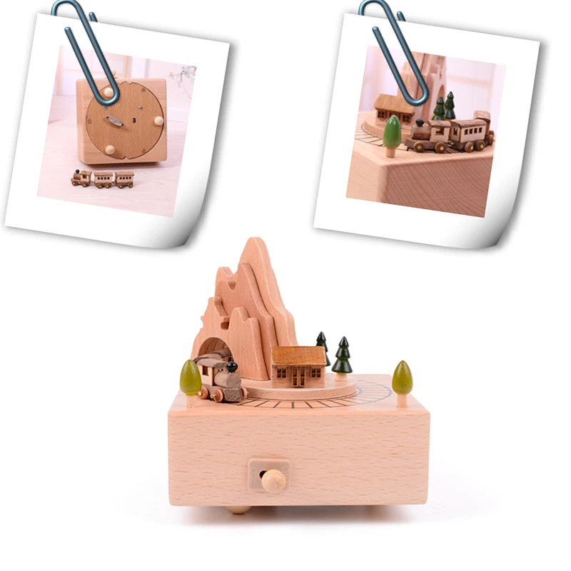 Музыкальная шкатулка из твердой древесины с деревянным корпусом Классическая