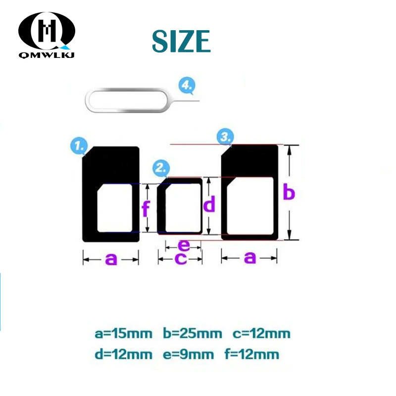 20 шт. 4 в 1 разъем адаптера для sim карты комплект восстановления с Pin