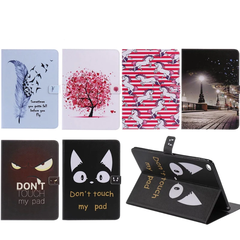 Хит! Чехол из искусственной кожи с мультяшным рисунком и отделениями для карт iPad