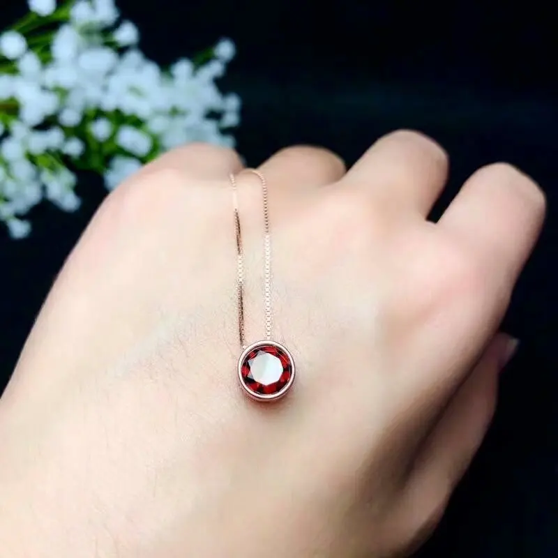 SHILOVEM, 925 серебро, натуральные гранатовые кулоны, отправка, ожерелье, классика, хорошее ювелирное изделие, женский подарок, драгоценный камень, подарок, 7*7 мм, bz070706ags