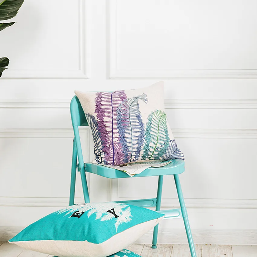 Pillow cover Green plant leaves Home Cushion for office home decorate sofa cushions | Дом и сад