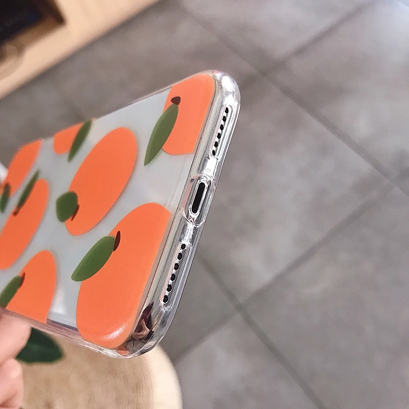 Чехол для iphone XS Max X XR 6 6S 7 8 Plus с изображением фруктов оранжевого цвета Модный