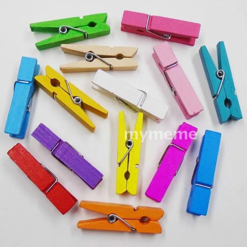 Бесплатная доставка 50 шт. зажимы для одежды из дерева прищепки фотографий 35 мм