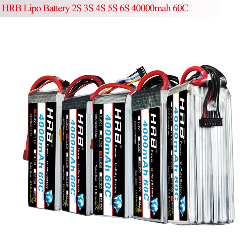 Аккумулятор hrb lipo 2S 3S 4S 6S 7 4 В 11 1 14 8 в 18 5 22 2 4000 мА/ч 60C MAX 120C Радиоуправляемый Дрон