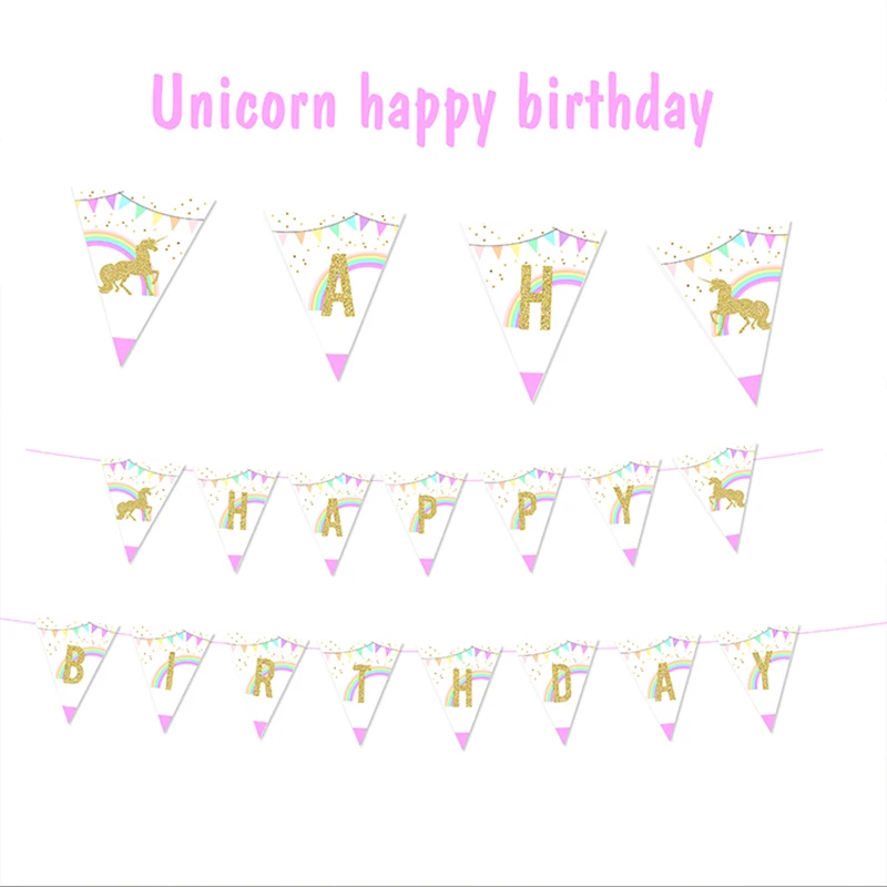 Единорог с днем баннеры для дня рождения Lovely Baby Shower День в виде кирпичной стены