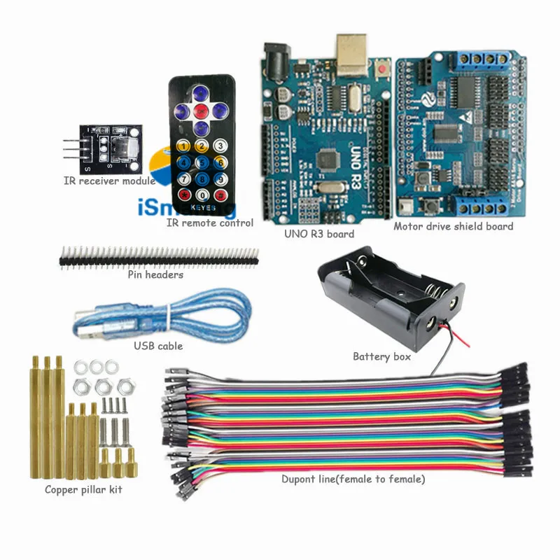 Управление гусеничным шасси танка с платой Arduino UNO R3 + щит привода мотора на