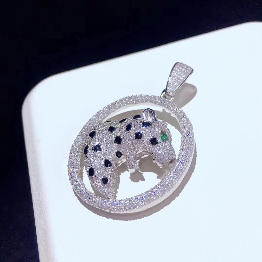 Подвеска с леопардом животного стерлингового серебра 925 bling тонкой для женщин ювелирные изделия