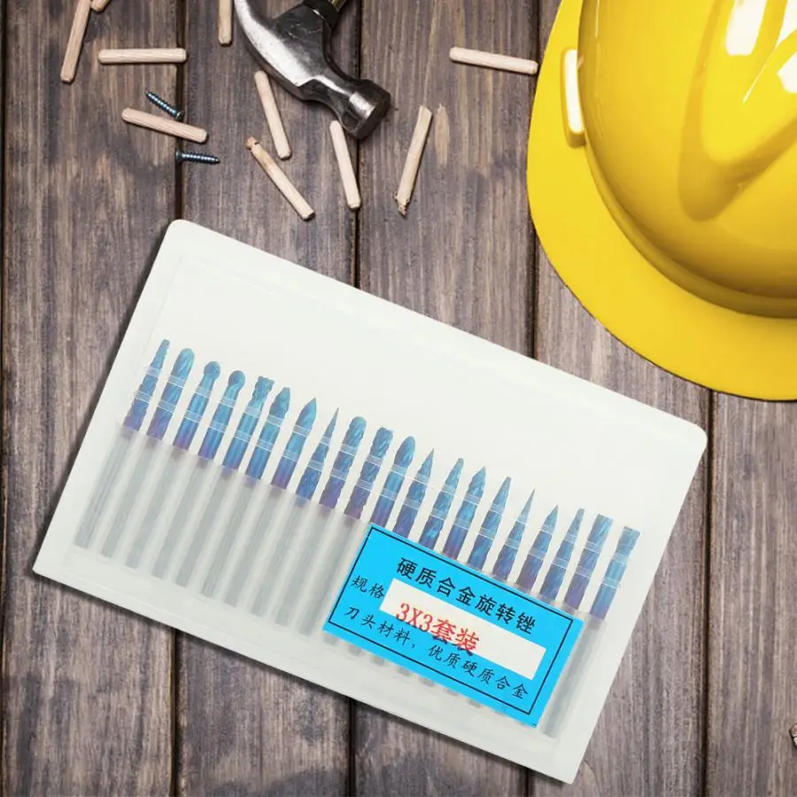 20 шт./компл. Концевая фреза из карбида вольфрама одинарный/двойной паз вращается