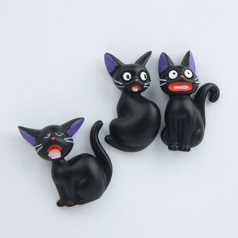 Фигурка Koteta из смолы японского аниме черная кошка модель JIJI 3D магнит на